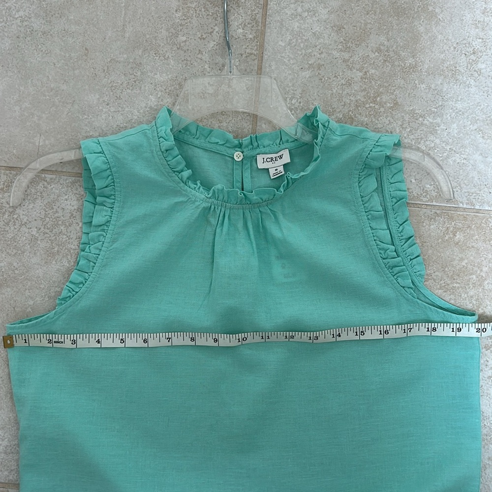 J. CREW NWT Mint Green Sleeveless Ruffle Top Size S Linen blend - Picture 5 of 7